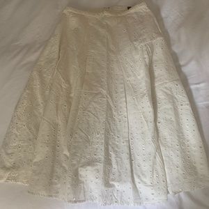 Ivory Eyelet Skirt NWT
